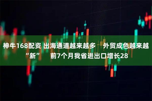 神牛168配资 出海通道越来越多    外贸成色越来越“新”     前7个月我省进出口增长28