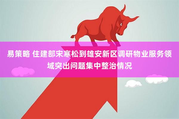 易策略 住建部宋寒松到雄安新区调研物业服务领域突出问题集中整治情况