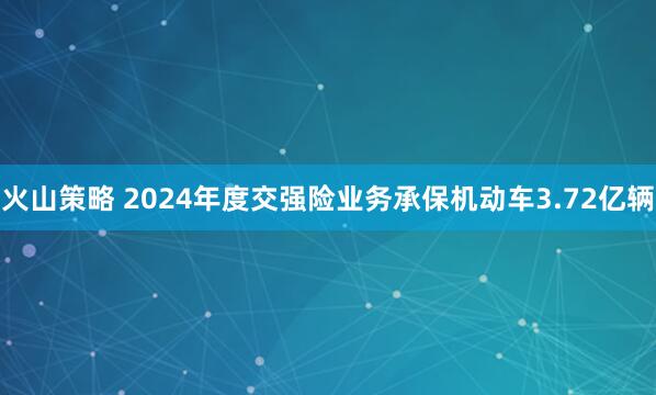 火山策略 2024年度交强险业务承保机动车3.72亿辆