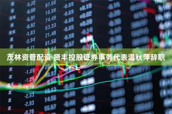 茂林资管配资 贤丰控股证券事务代表温秋萍辞职